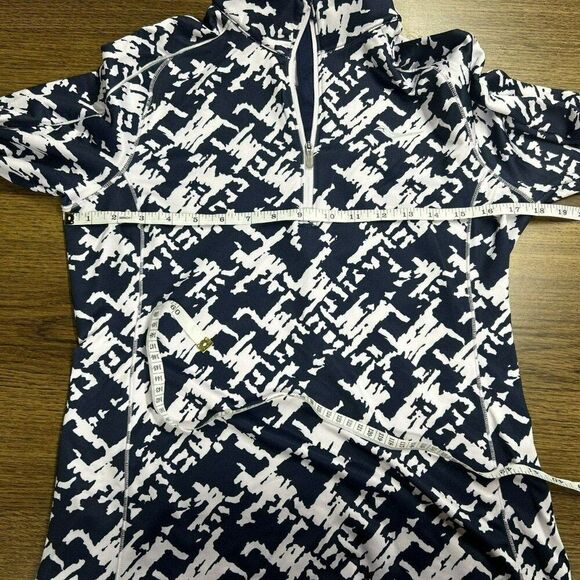 Medium‎ Saucony Omni Sportop long Sleeve Blue White Mitt-Cuffs QuarterZip - Picture 8 of 10